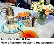 Andre's Bistro and Bar Afternoon weekend tea program
