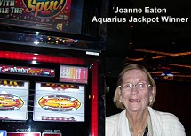 Aquarius jackpot winner Joanne Eaton