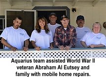 Aquarius team assisted world war II  VETERAN Abraham Al Eutsey