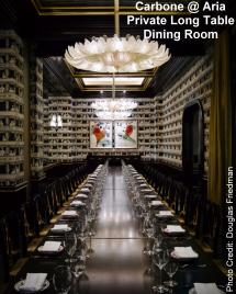 Aria Carbone private long table dining room