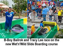 B Bailrok and Tracy Lee at Wet'n'Wild Slide Boarding