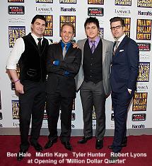 Ben Hale, Martin Kaye, Tyler Hunter and Robert Lyons at 'Million Dollar Quartet' Opening