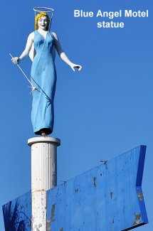 Blue Angel Motel statue