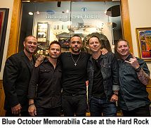 Blue October memorabilia case at Hard Rock Hotel