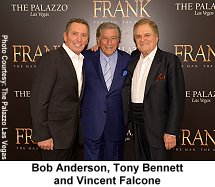 Bob Anderson, Tony Bennett and Vincent Falcone at Palazzo Las Vegas