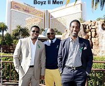 Boyz II Men in front of Mirage Las Vegas