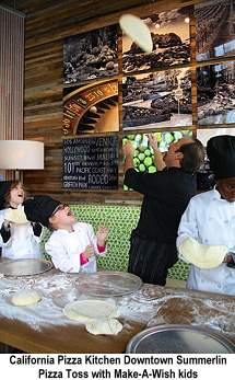 California Pizza Kitchen toss with Make-a-Wish kids