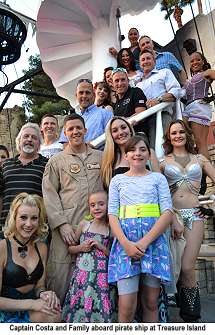 Captain Costa and Family aboard Treasure Island Pirate Ship