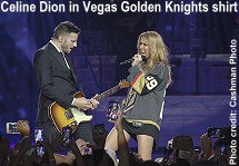 Celine Dion wears Vegas Golden Knights shirt
