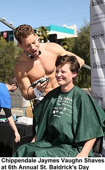 Chippendale Jaymes Vaughn shaves at 6th annual St. Baldrick's Day