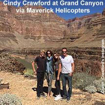 Cindy Crawford at Grand Canyon via Maverick Helicopters