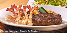 Claim Jumper steak and shrimp