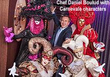 Chef Daniel Boulud with Carnevale Characters