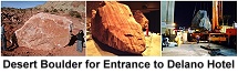 Desert boulder for entrance to Delano Hotel las Vegas