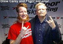 Drew Carey and Vegas Indoor Skydiving flight instructor