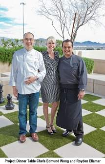 Chefs Edmund Wong and Royden Ellamar with Project Dinner Table