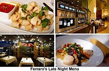 Ferraros late night menu