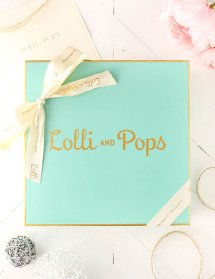 Lolli and Pop logo on box grand opening