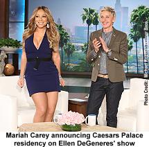 Mariah Carey announcing Caesars Palace residency on Ellen Degeneres' show