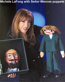 Michele LaFong with Se&ntilde;or Wences' puppets