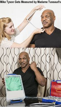 Mike Tyson gets measured for wax figure at Madame Tussaud's
