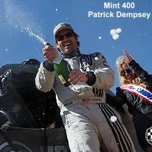 Mint 400 Patrick Dempsey sprays fans