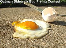 Oatman sidewalk egg frying contest