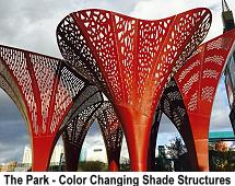 Park color changing shade structures