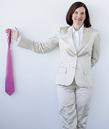 Paula Poundstone Pink Tie
