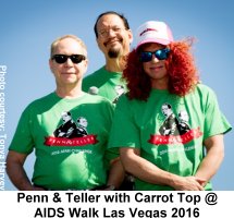 Penn and Teller with Carrot Top at AIDS Walk Las Vegas 2016