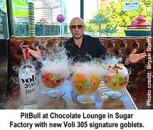 PitBull at Chocolate Lounge Sugar Factory - Voli 305 goblets