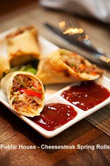 Public House Luxor cheesesteak Spring Rolls