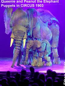 Queenie and Peanut the elephant puppets in Circus 1903