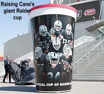 Raising Cane's giant Raider cup