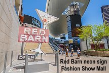 Red Barn neon sign Fashion Show Mall