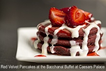 Red Velvet Pancakes at Bacchanal Buffet at Caesars Palace