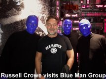 Russell Crowe visits Blue Man Group