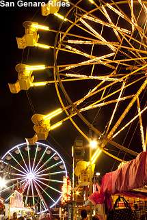 San Gennaro Feast amusement rides at night