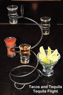 Tacos and Tequila, tequila flight