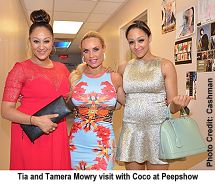 Tia and Tamera Mowry with Coco at Peepshow