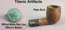 Titanic Artifacts - button and pipe