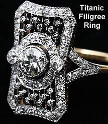 Titanic filigree ring