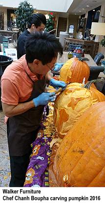 Walker Furniture Chef Chanh Boupha carving pumpkin 2016