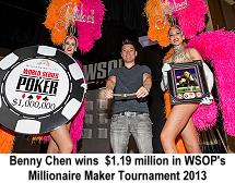 Benny Chen winner of World Series of Poker Millionaire Maker Tournament