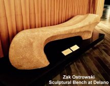 Zak Ostrowski sculptural bench at Delano